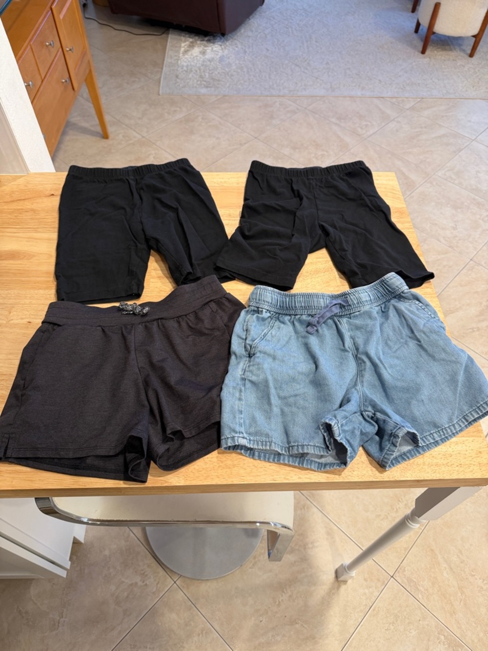 Lot of Four Girl’s size M(8) Shorts - Black & Light Blue Denim